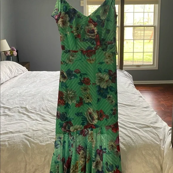 ASOS | Dresses | Asos Size 4 Floral Kelly Green Pink Dress Never Worntags  Still On | Poshmark